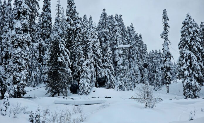 Kashmir winter landscape following Chillai Kalan
