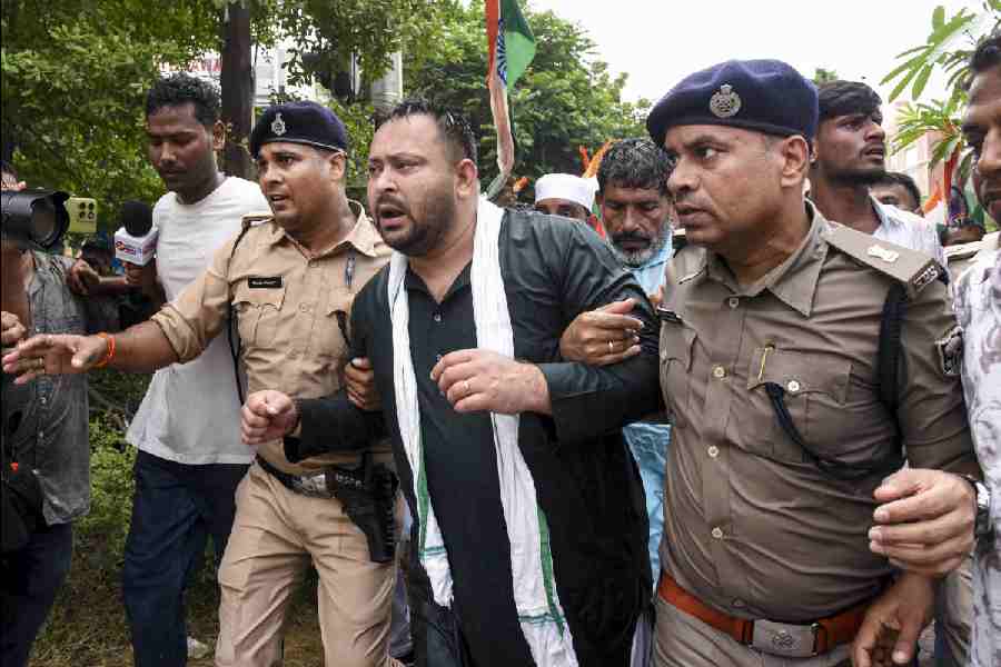 Tejashwi Yadav detained during NEET protests in Patna