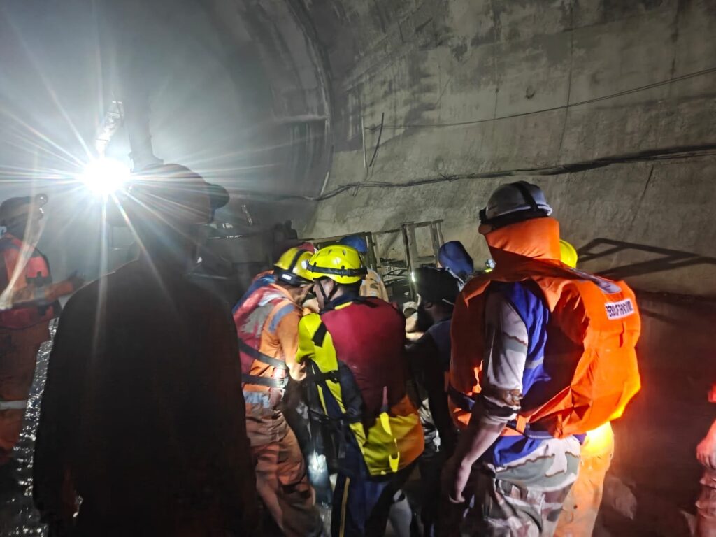 Chamoli Tunnel accident scene